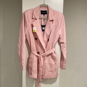 PRICE DROP❗️Women’s Parisian pink double breasted tie belt jacket. Size 14